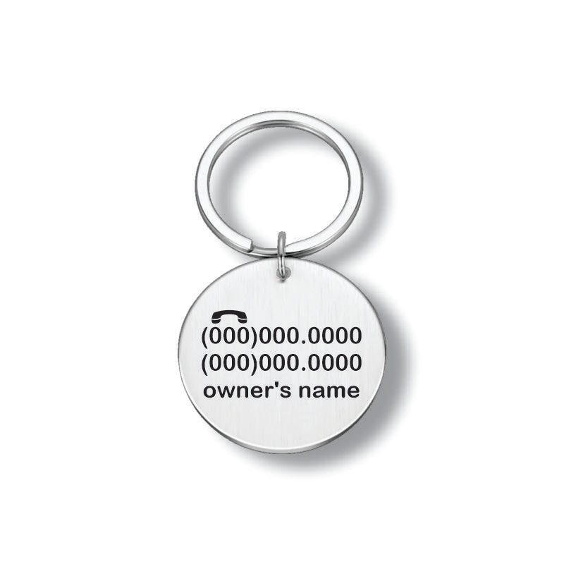Tag Dog name plate engraved stainless steel
