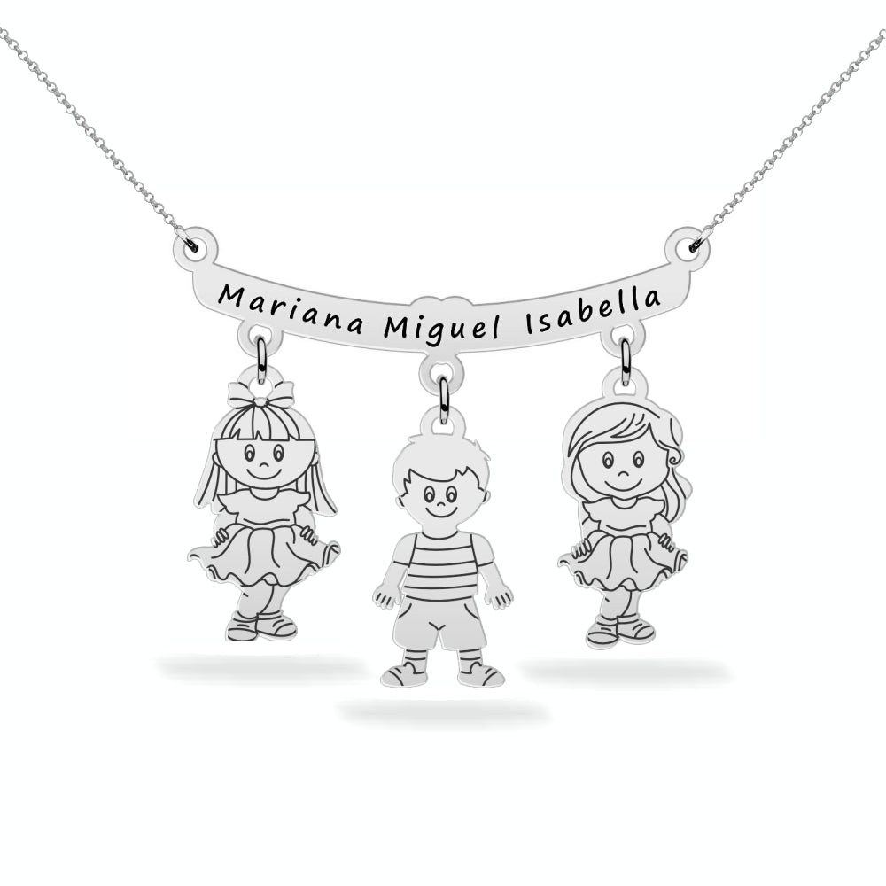 Personalized Son Daughter Name Necklace Sterling Silver