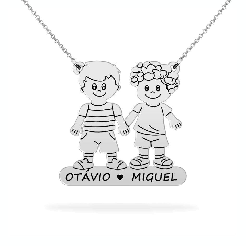 Personalized son's name necklace sterling silver