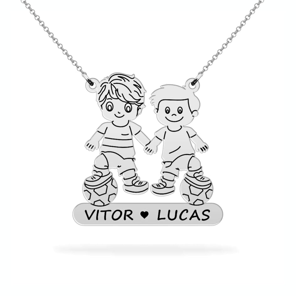 Personalized son's name necklace sterling silver