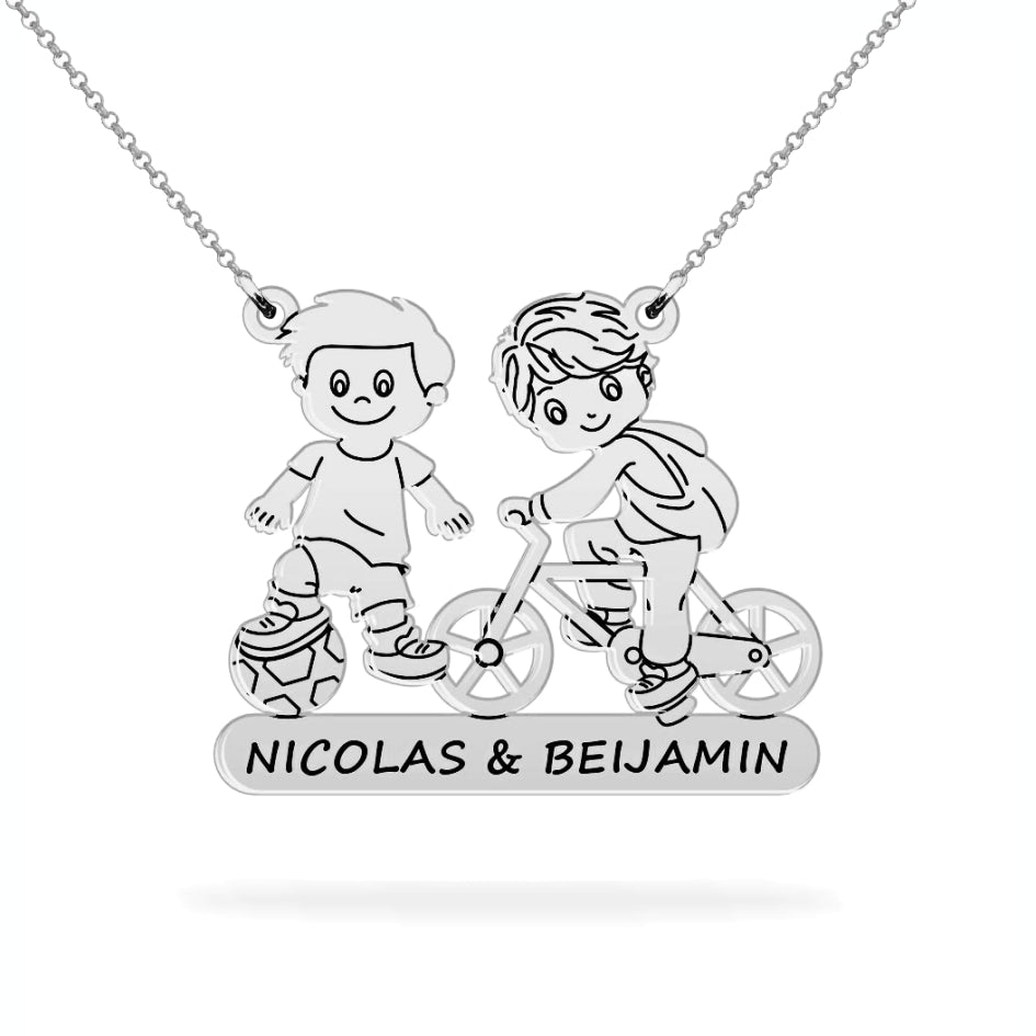 Personalized son's name necklace sterling silver