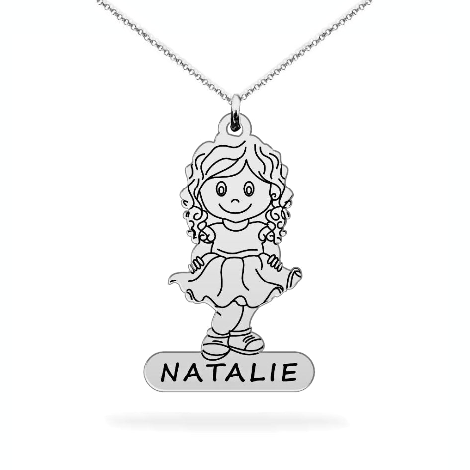 Personalized necklace daughter name sterling silver