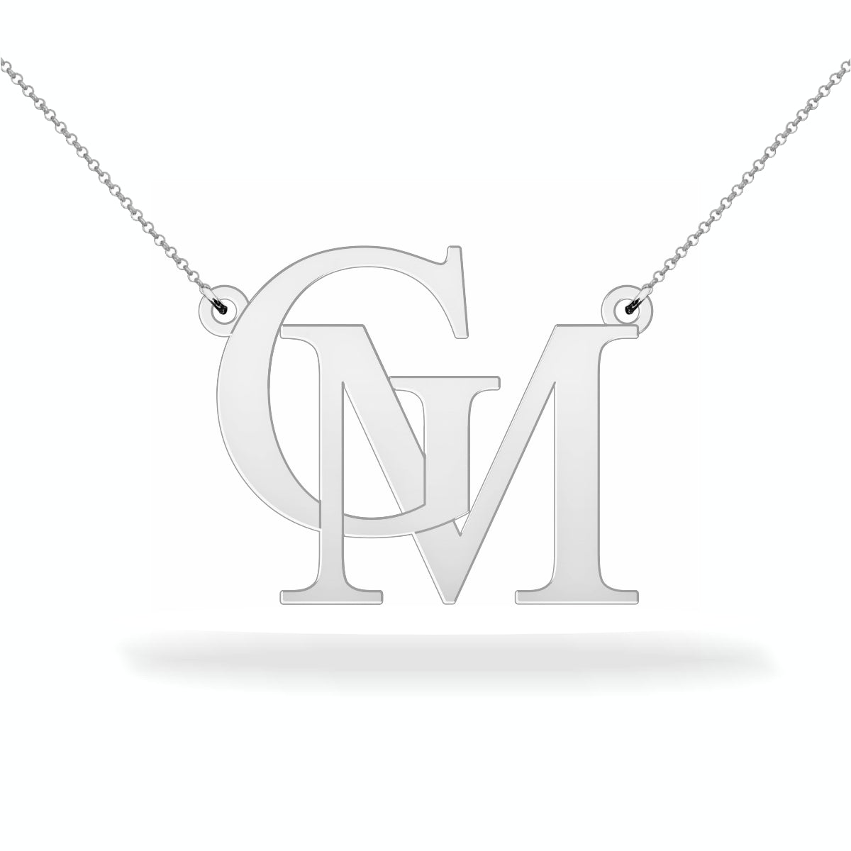 Custom initials necklace sterling silver