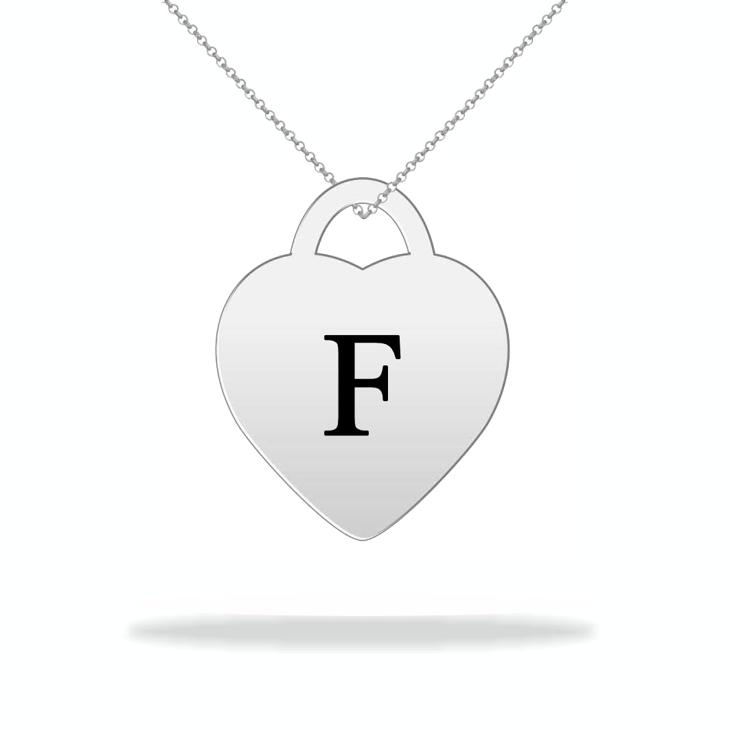 Custom Heart Necklace with Family Name, Sterling Silver