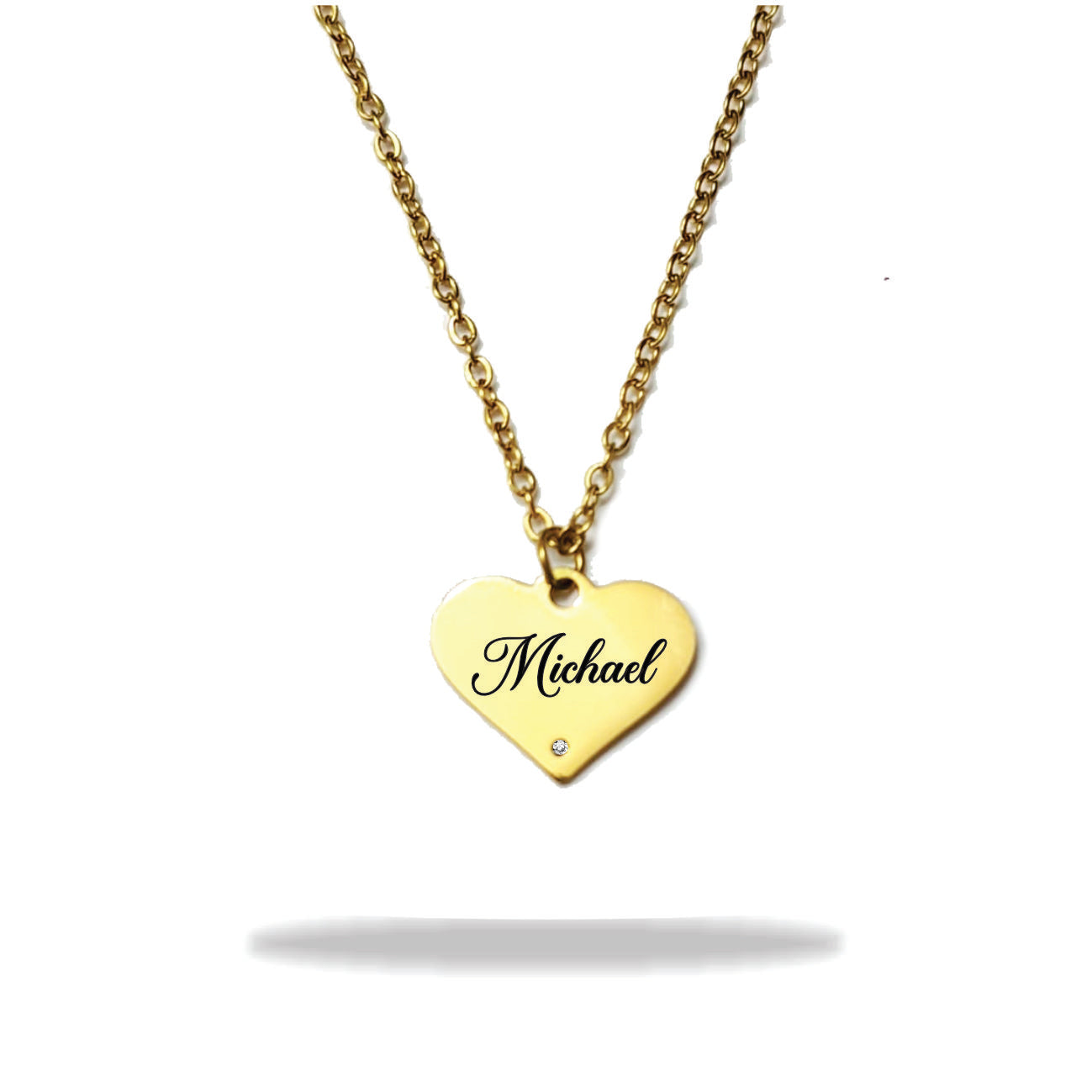 Custom heart name necklace stainless steel