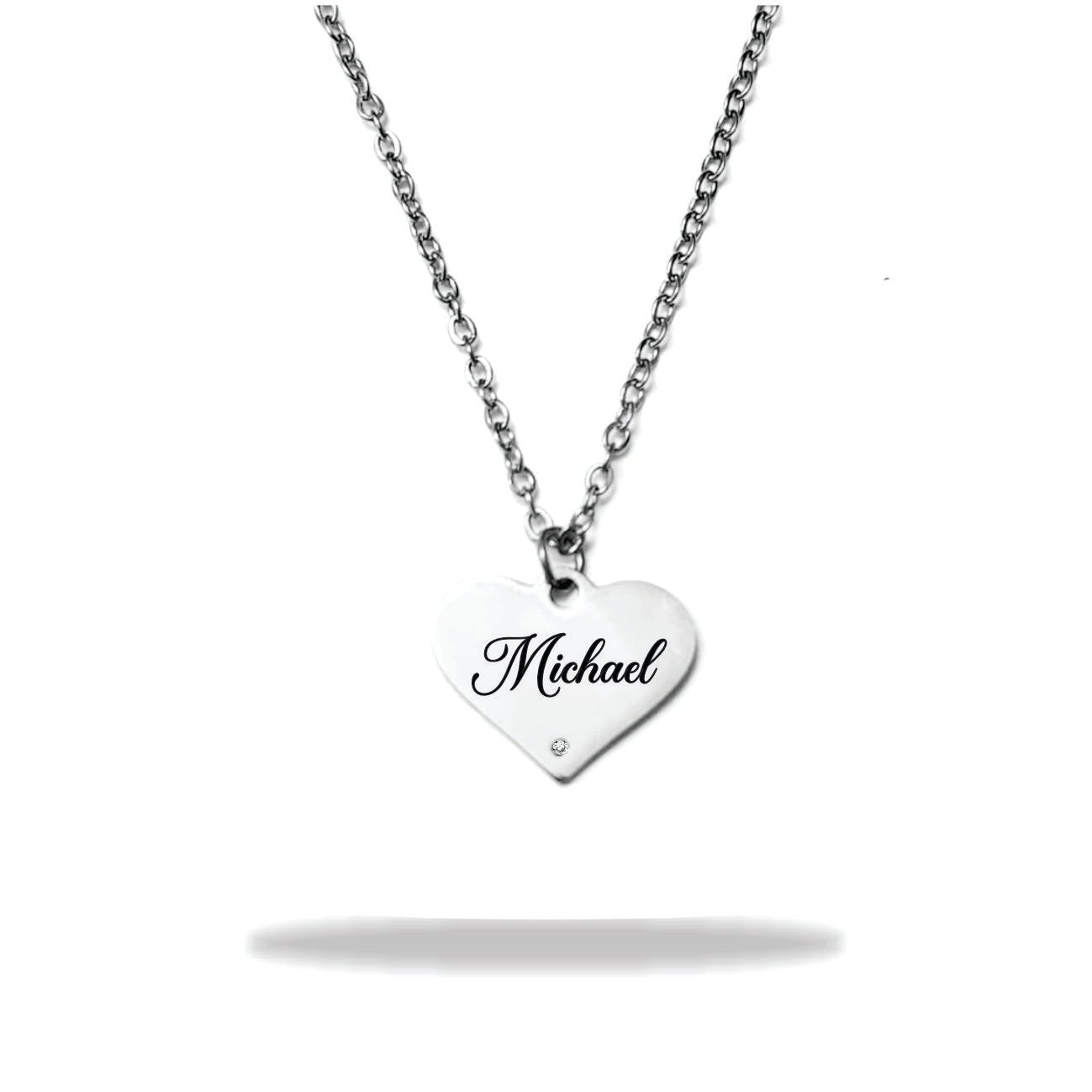 Custom heart name necklace stainless steel
