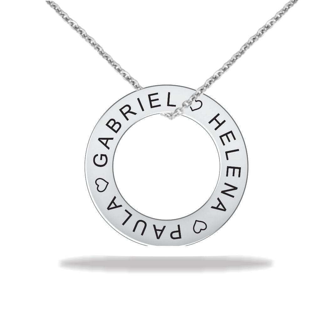 Round personalized name necklace stainless steel