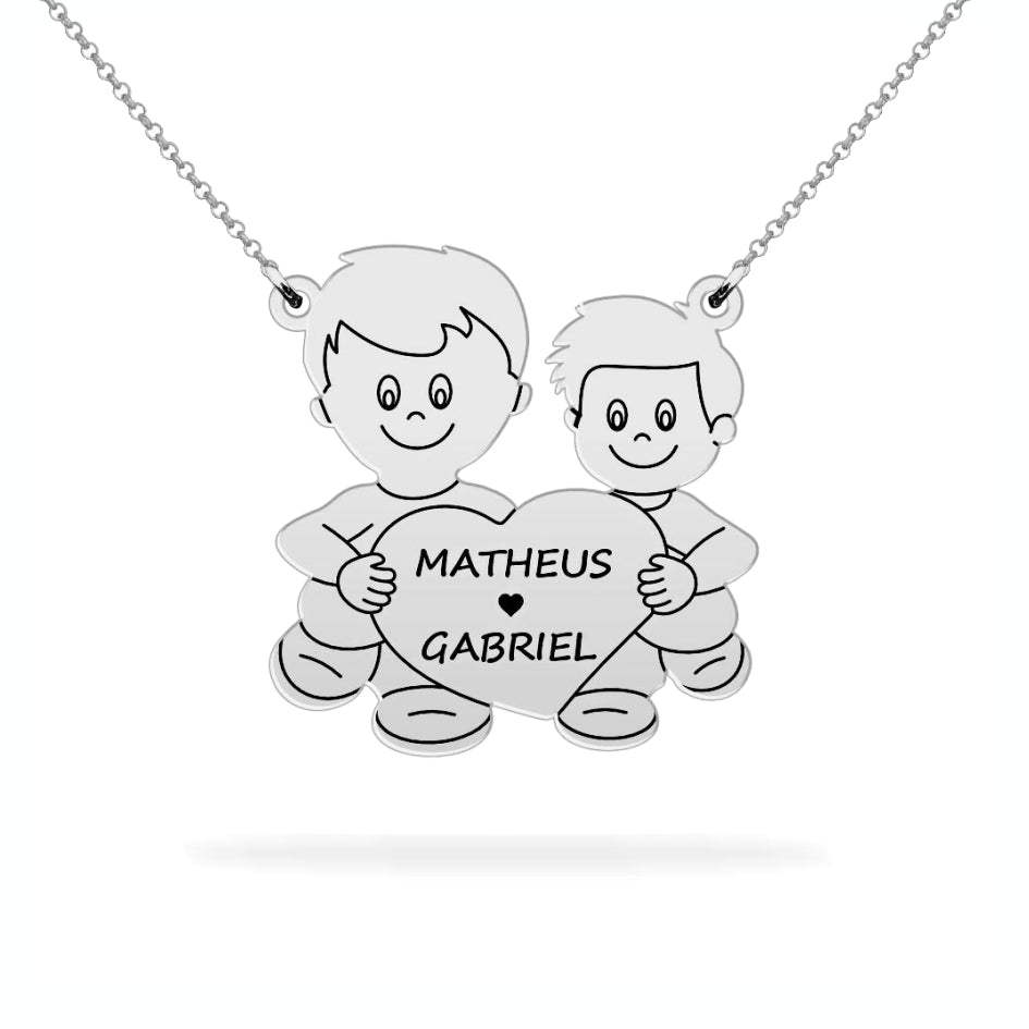 Personalized son's name necklace sterling silver