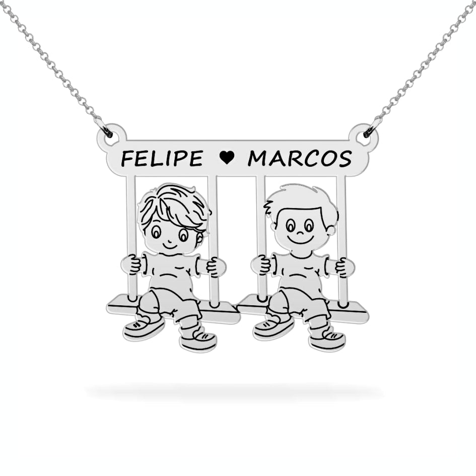 Personalized son's name necklace sterling silver