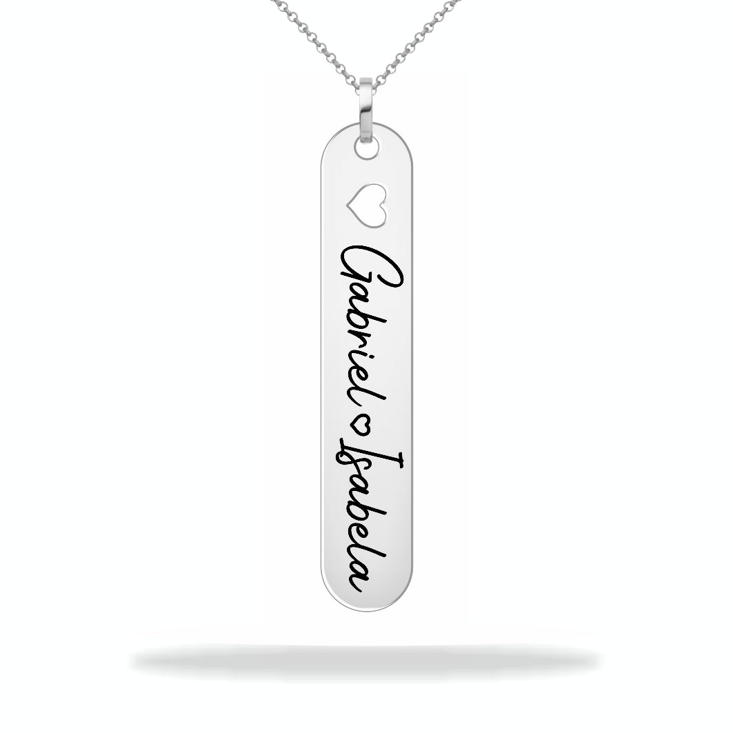 Personalized sterling silver nameplate necklace