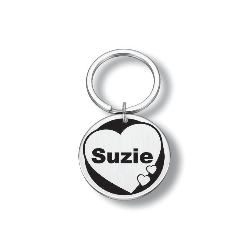 Tag Dog name plate engraved stainless steel