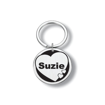 Tag Dog name plate engraved stainless steel