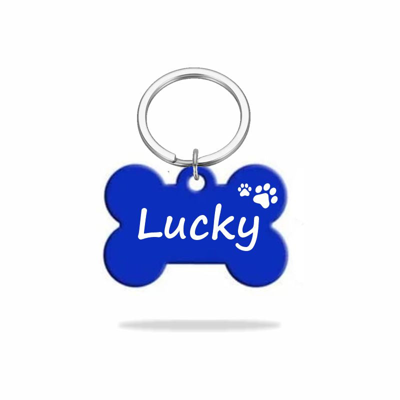 Tag dog bone name plate colored aluminum