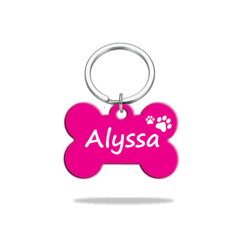 Tag dog bone name plate colored aluminum