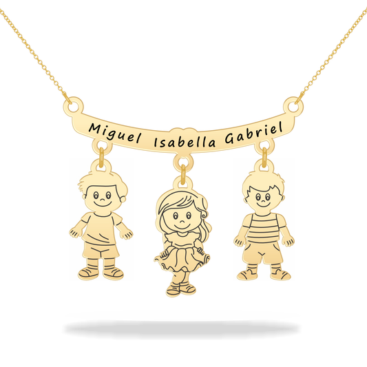 Personalized Son Daughter Name Necklace 14K Gold Filled