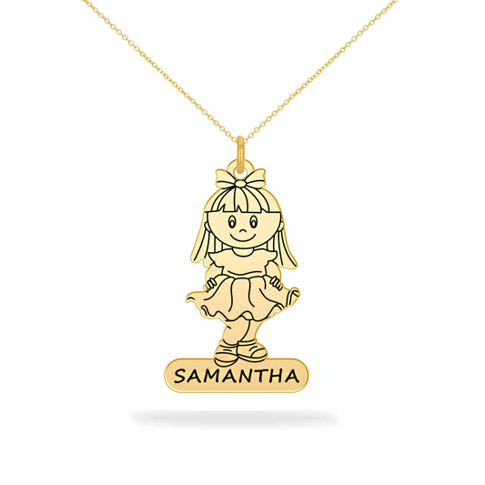 Personalized necklace daughter name 14k gold filled