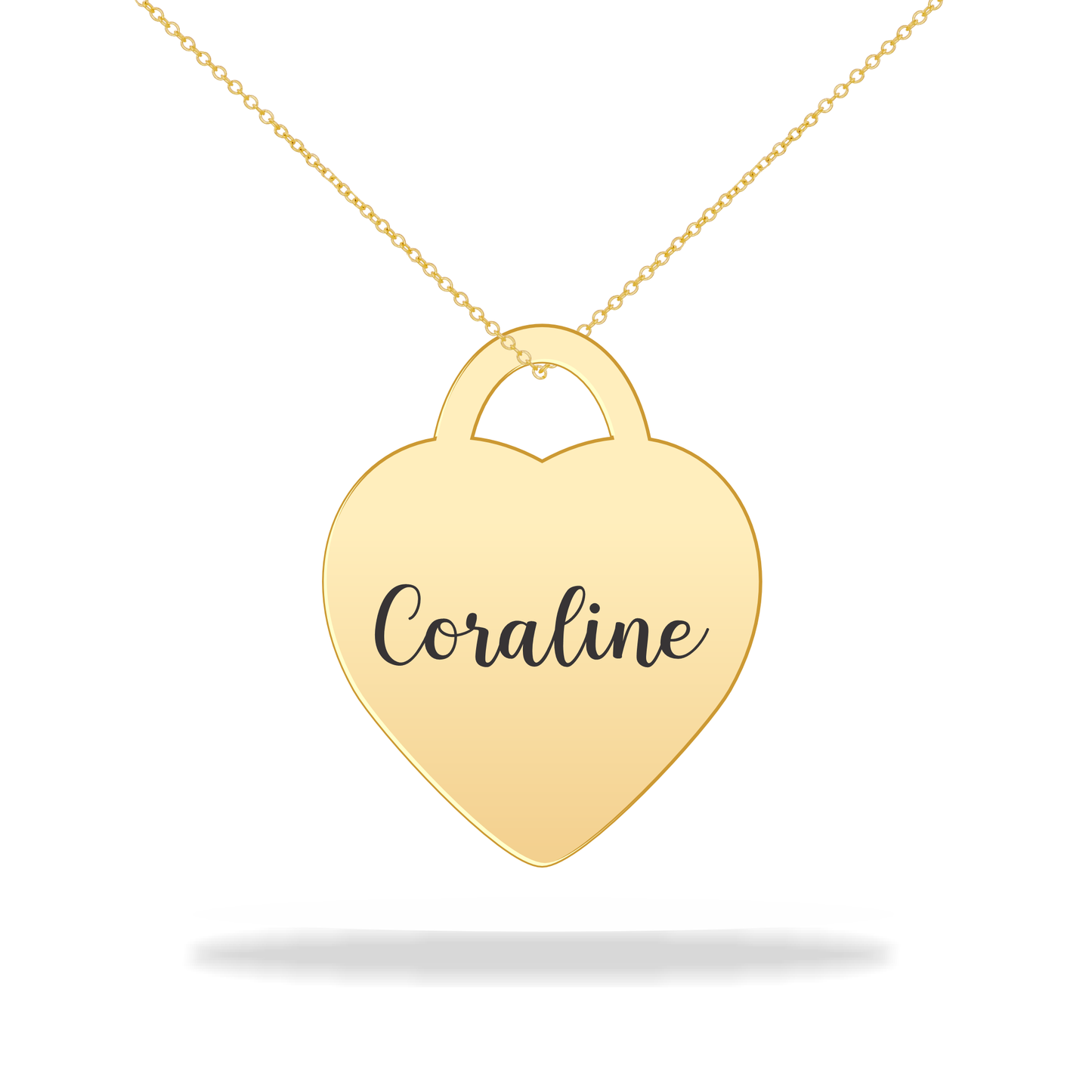 Custom Heart Necklace with Family Name,  14K Gold Filled