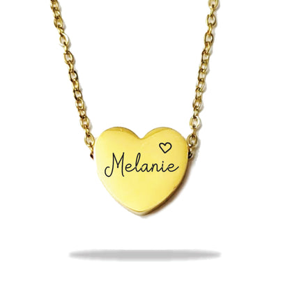 Custom heart name necklace stainless steel
