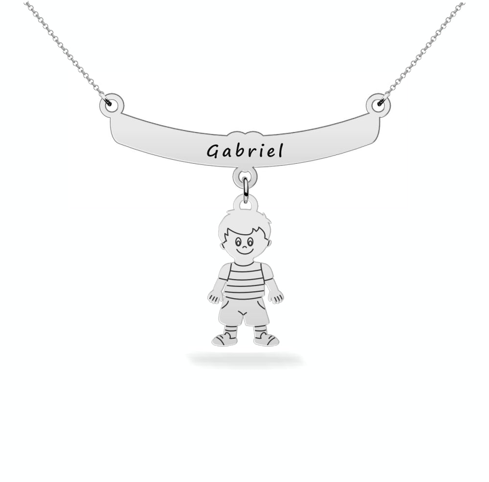 Personalized Son Daughter Name Necklace Sterling Silver