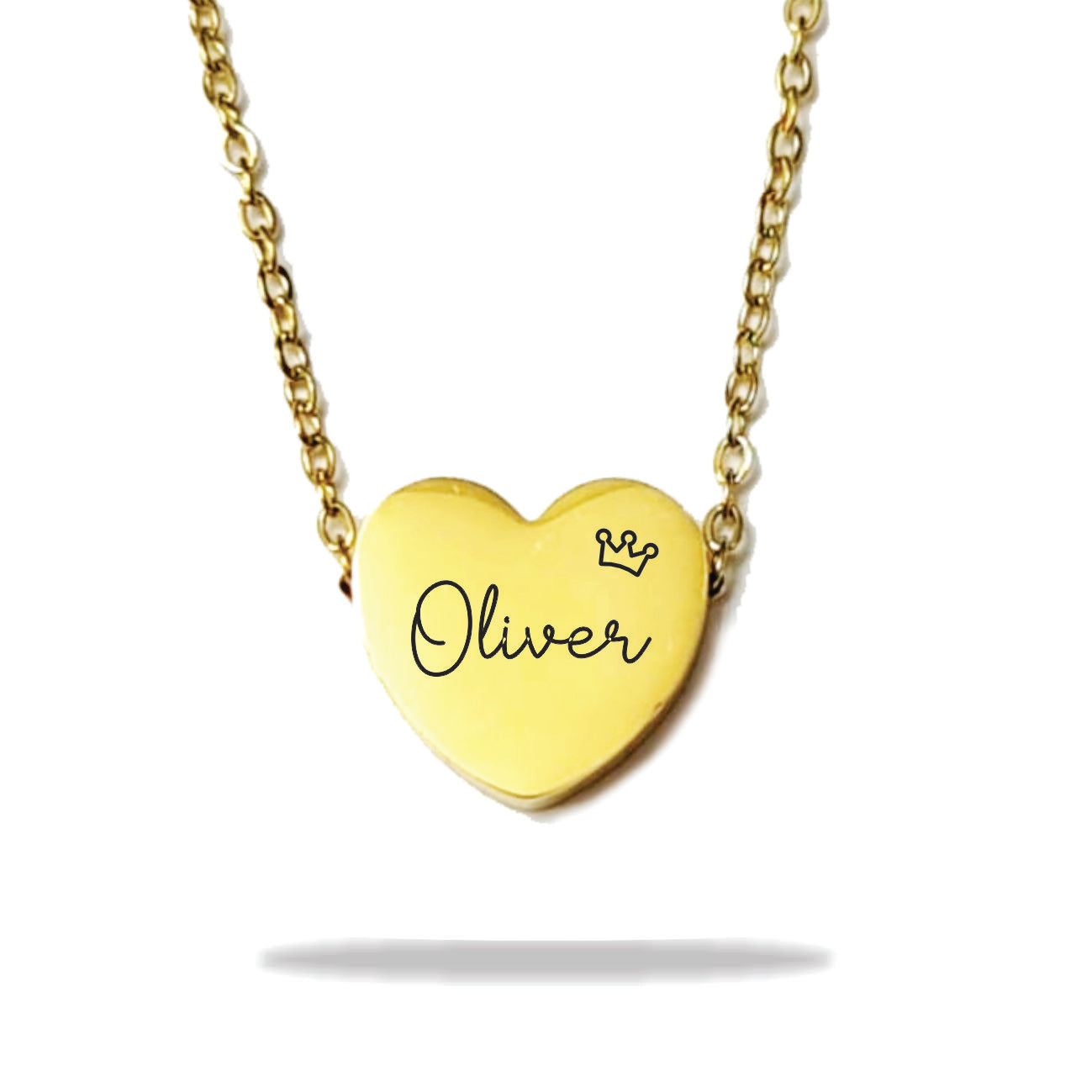 Custom heart name necklace stainless steel