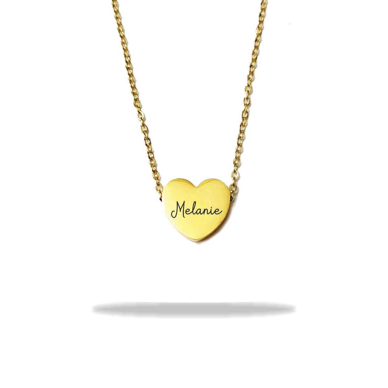Custom heart name necklace stainless steel