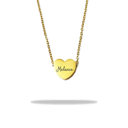 Custom heart name necklace stainless steel