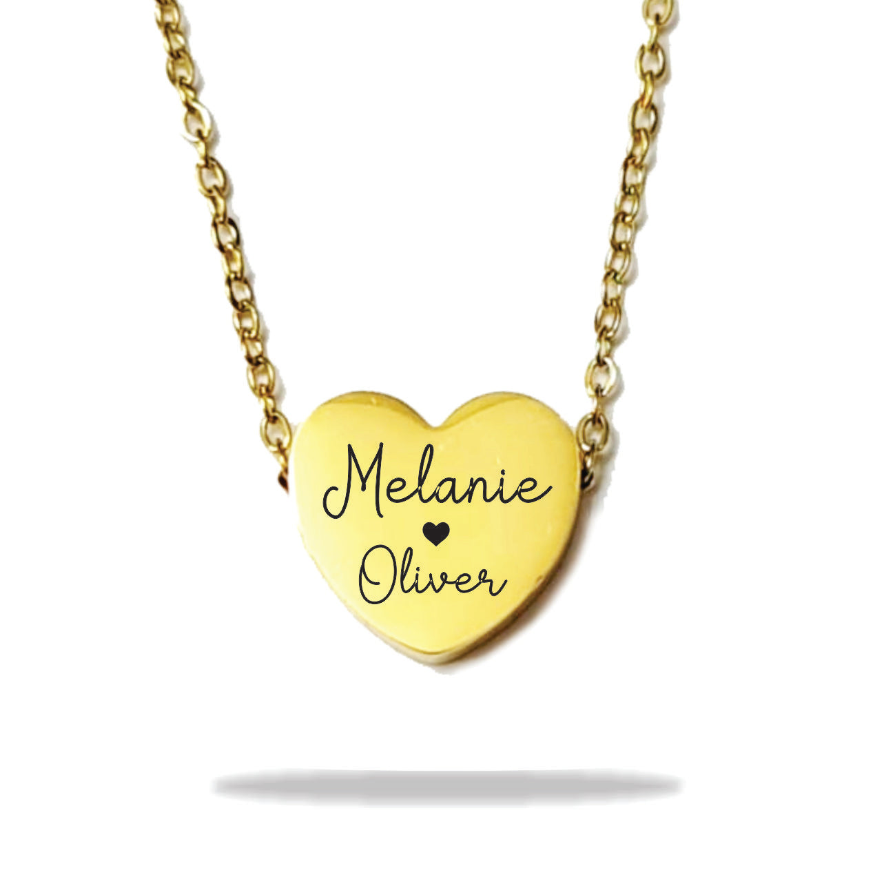 Custom heart name necklace stainless steel