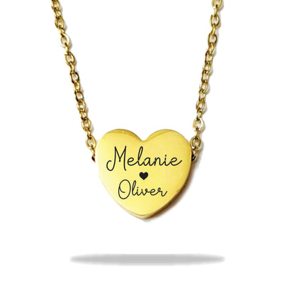 Custom heart name necklace stainless steel
