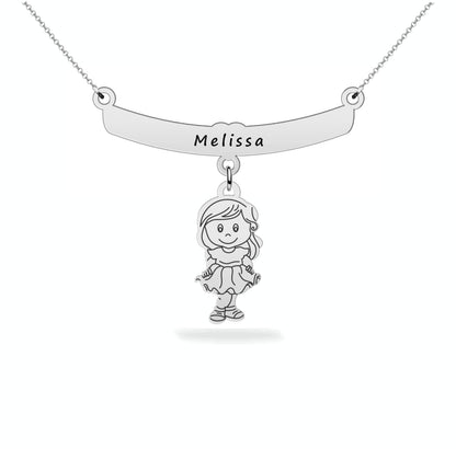 Personalized Son Daughter Name Necklace Sterling Silver