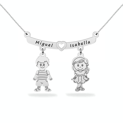 Personalized Son Daughter Name Necklace Sterling Silver