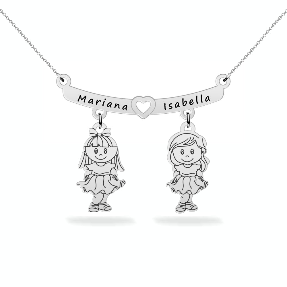 Personalized Son Daughter Name Necklace Sterling Silver