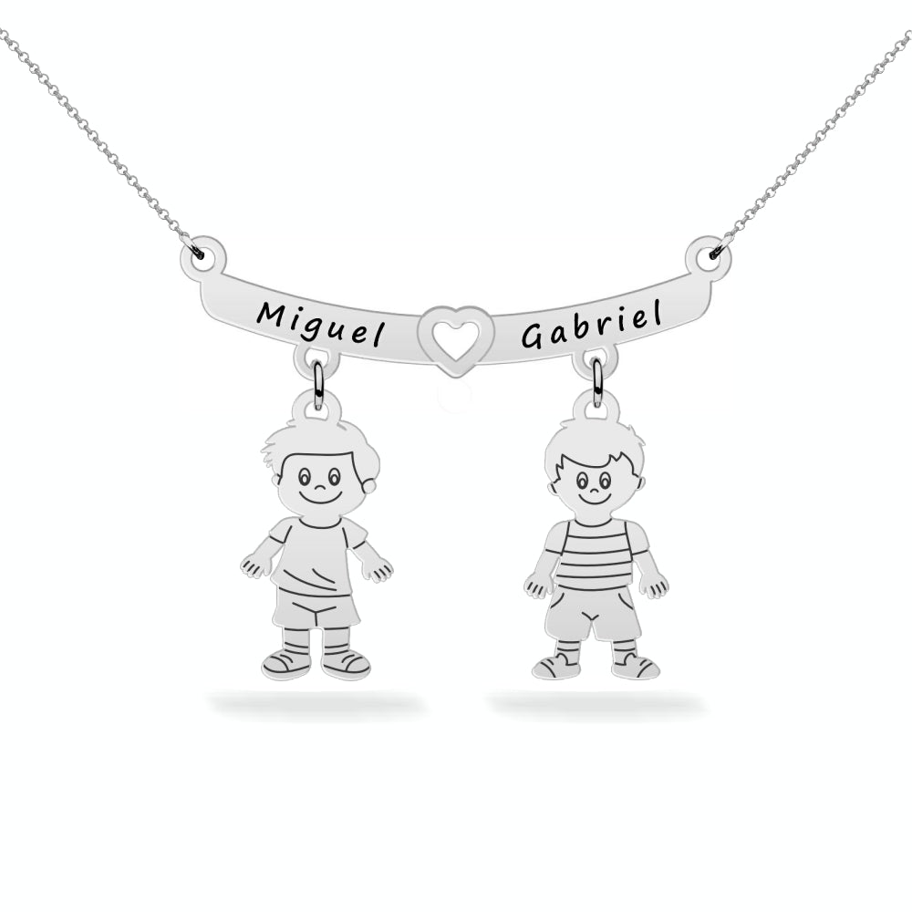 Personalized Son Daughter Name Necklace Sterling Silver
