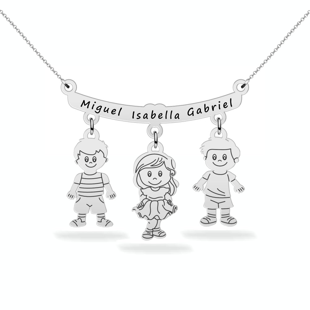 Personalized Son Daughter Name Necklace Sterling Silver