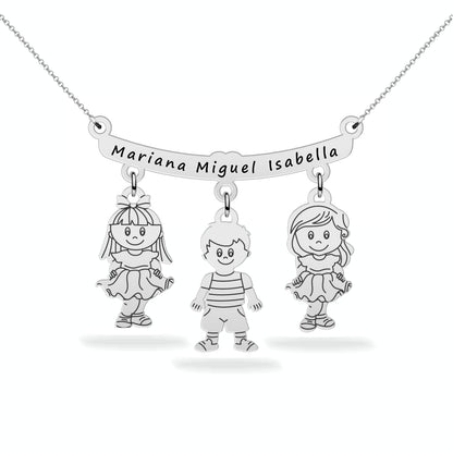 Personalized Son Daughter Name Necklace Sterling Silver