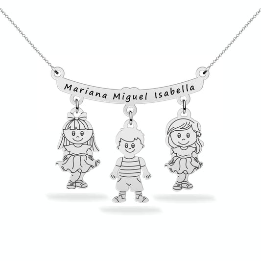 Personalized Son Daughter Name Necklace Sterling Silver