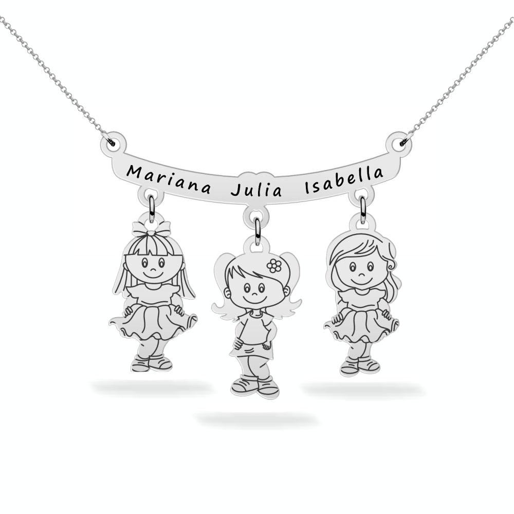 Personalized Son Daughter Name Necklace Sterling Silver