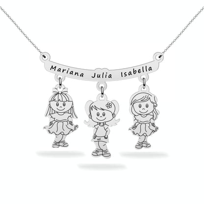 Personalized Son Daughter Name Necklace Sterling Silver