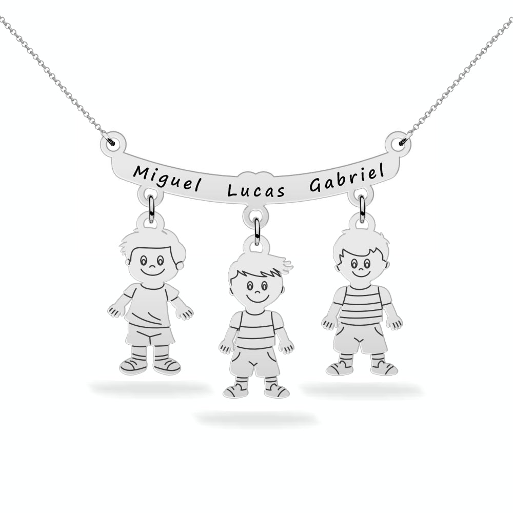 Personalized Son Daughter Name Necklace Sterling Silver
