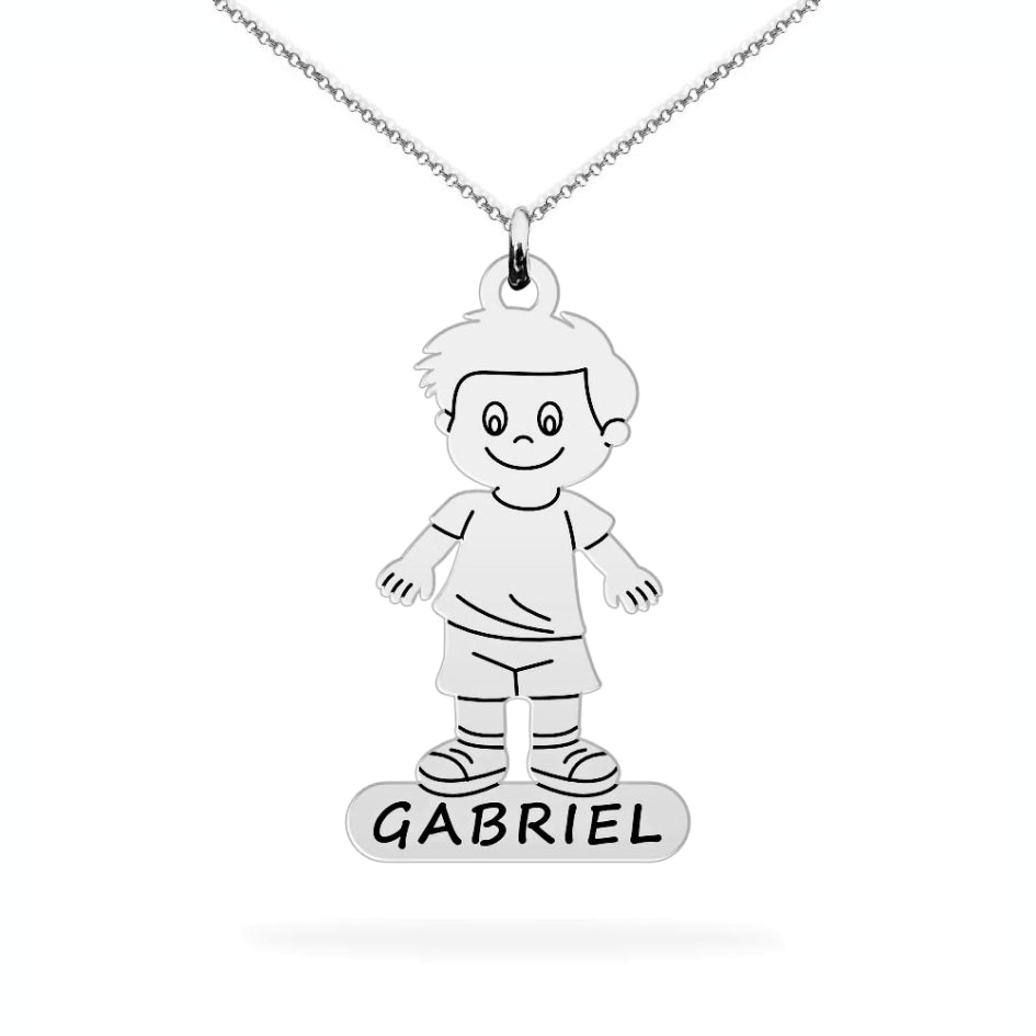 Personalized son name necklace sterling silver
