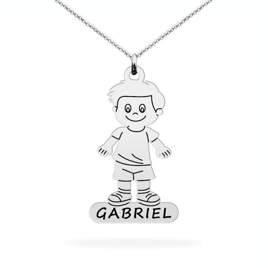 Personalized son name necklace sterling silver