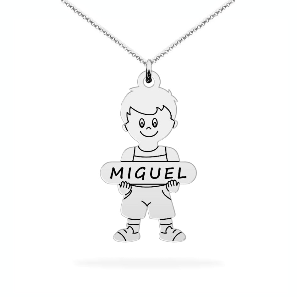 Personalized son name necklace sterling silver