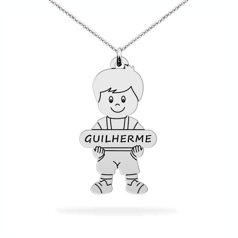 Personalized son name necklace sterling silver