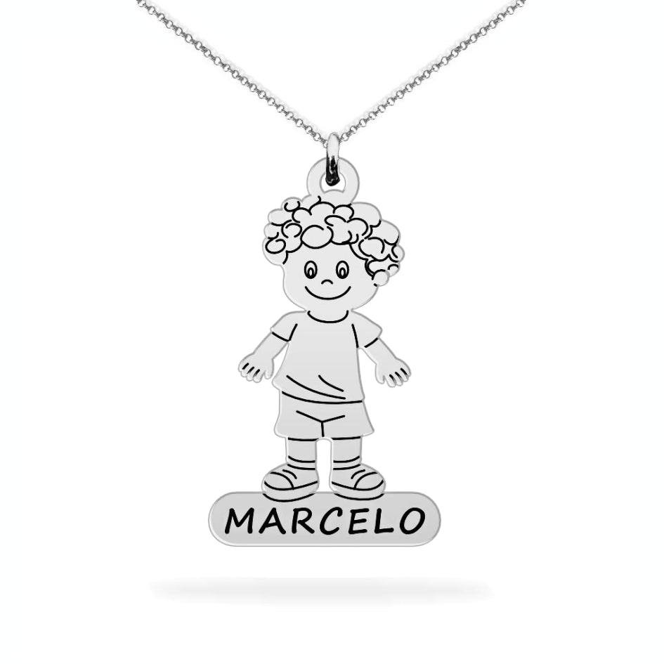 Personalized son name necklace sterling silver