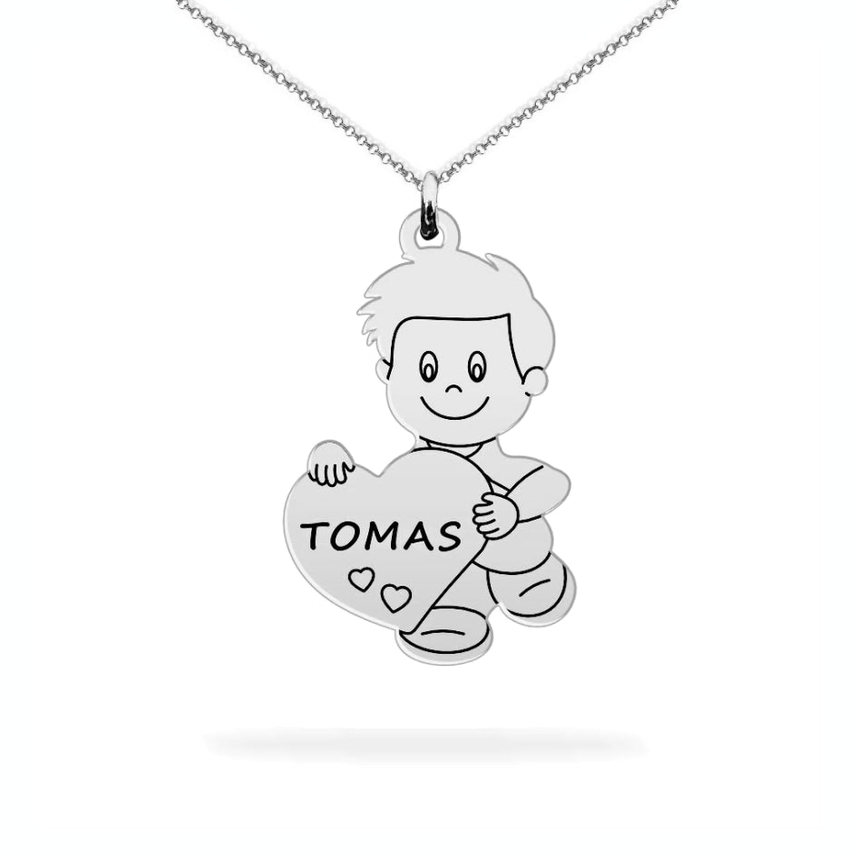 Personalized son name necklace sterling silver