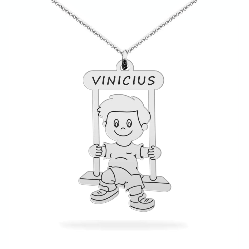 Personalized son name necklace sterling silver