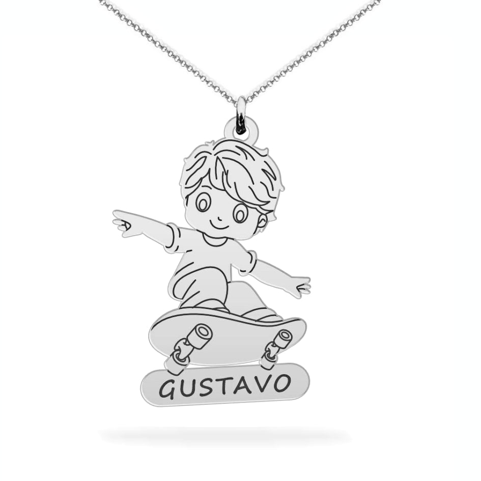 Personalized son name necklace sterling silver