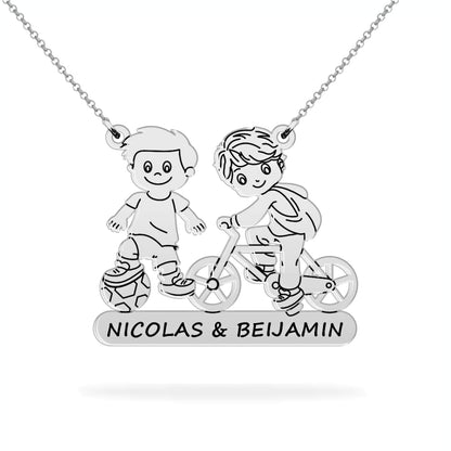 Personalized son's name necklace sterling silver