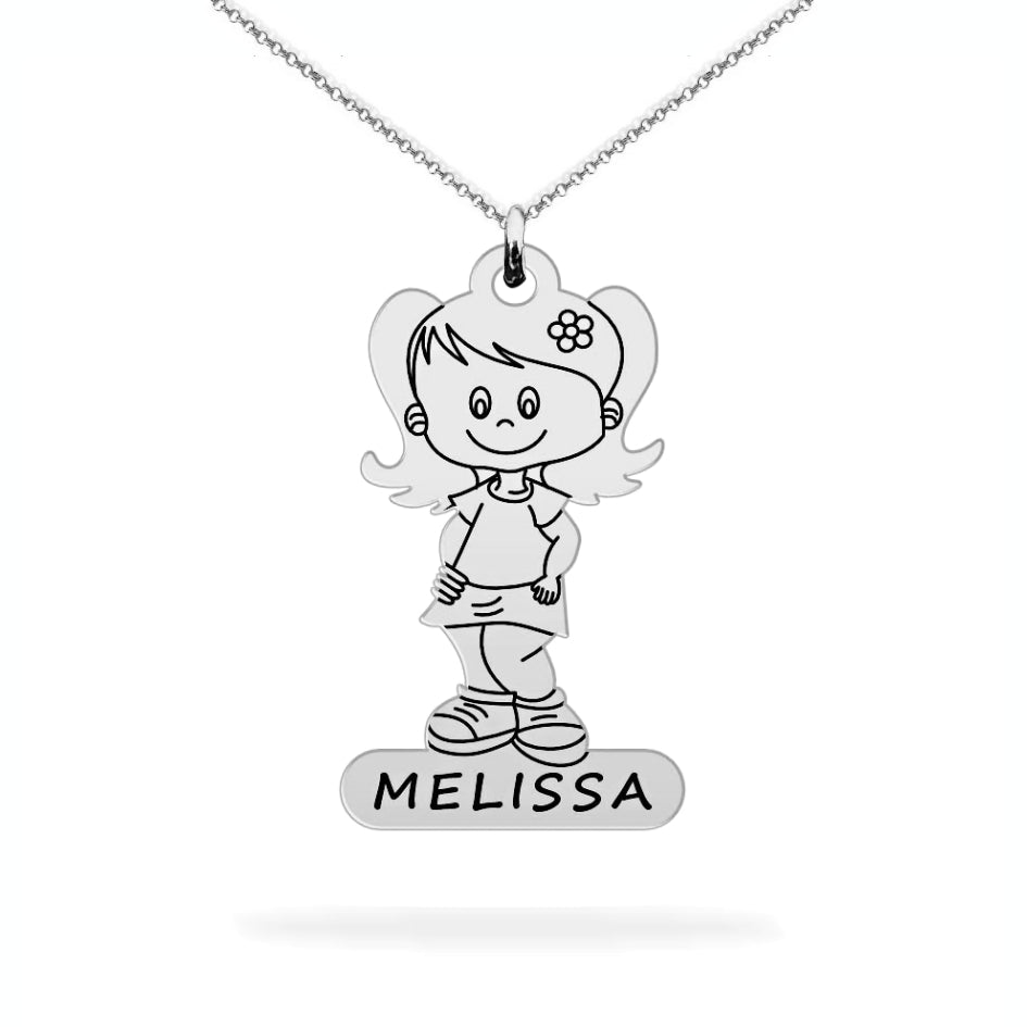 Personalized necklace daughter name sterling silver
