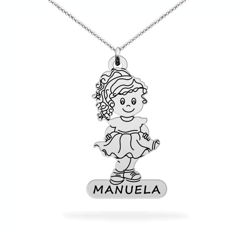 Personalized necklace daughter name sterling silver