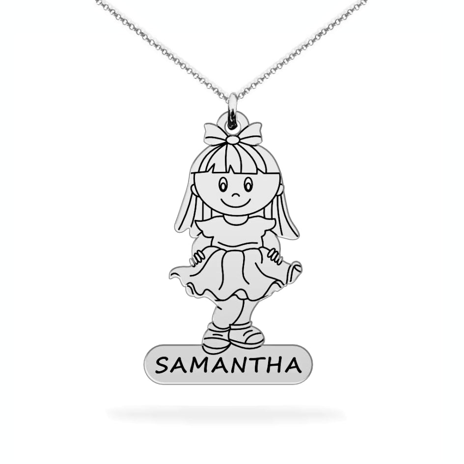 Personalized necklace daughter name sterling silver